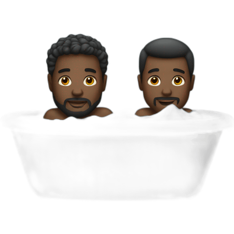 two big black man in a tub emoji