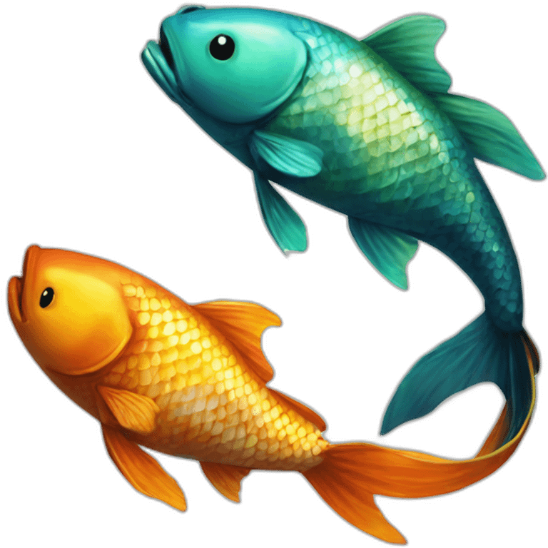 Pisces ying and yang koi fish from avatar emoji