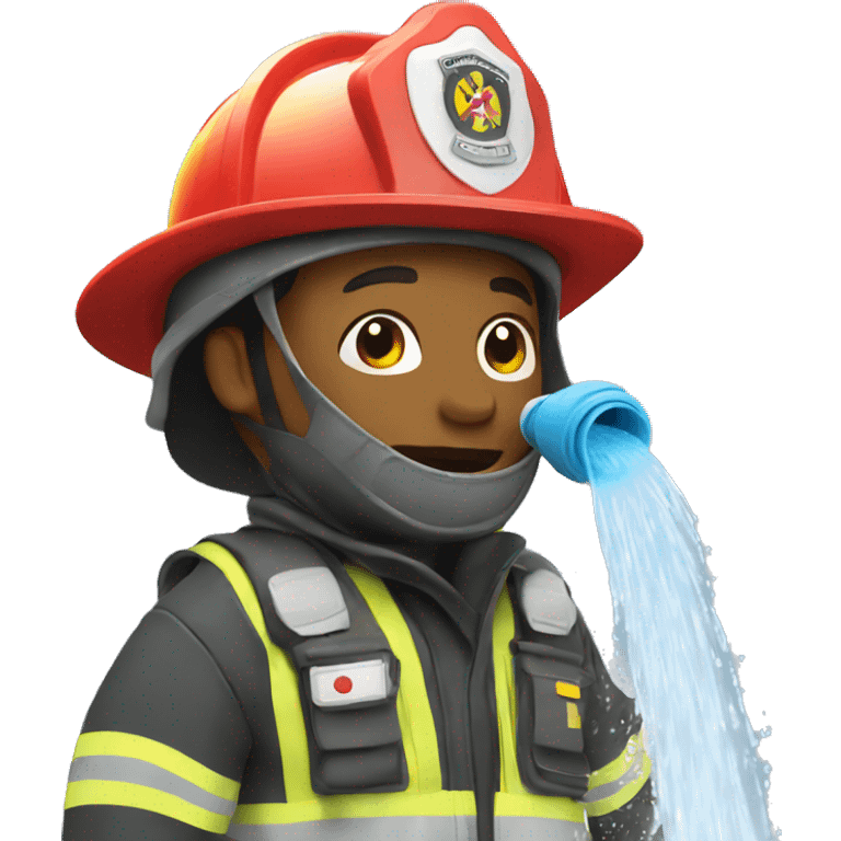 Firefighter spraying water emoji