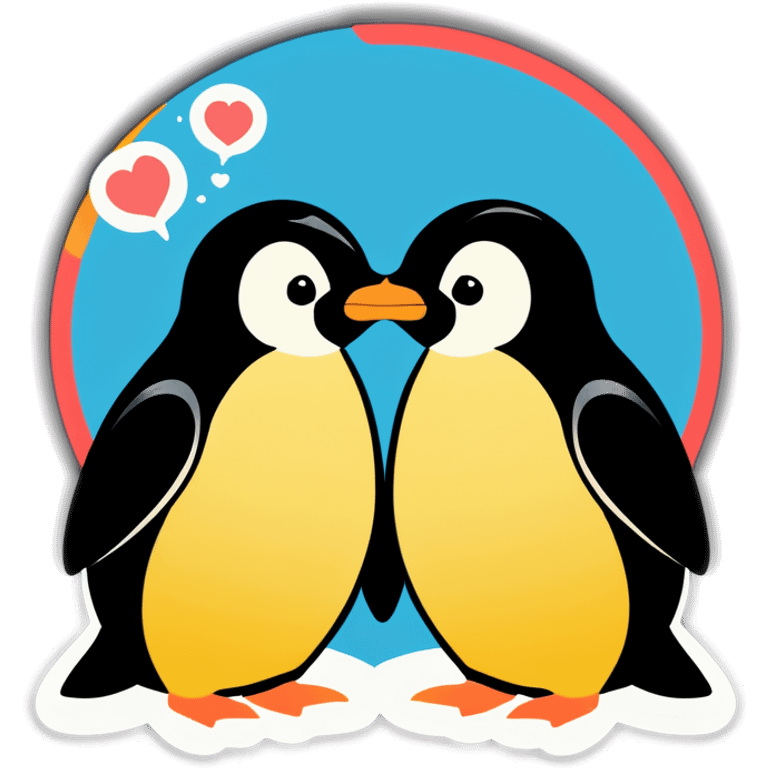 Penguin kissing bee  emoji