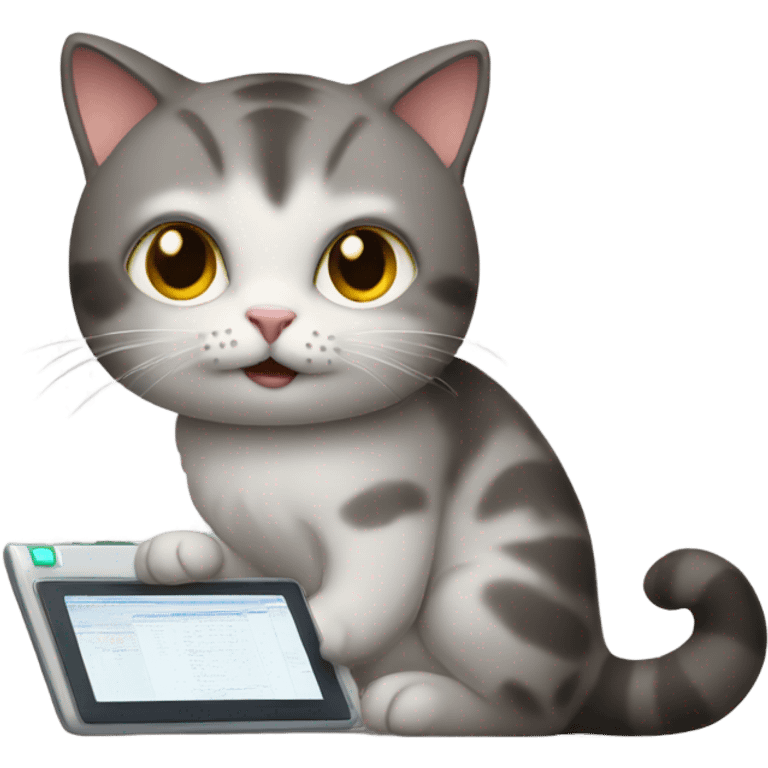 cat doing programming emoji