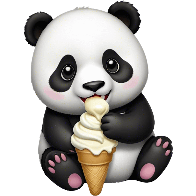 Panda eating ice cream emoji