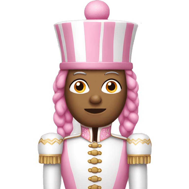 Pink and white nutcracker with pink hair  emoji