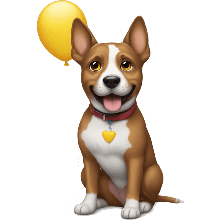 dog holding balloons  emoji