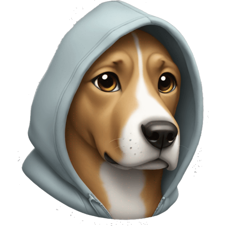 Dog wearing a hoddie emoji