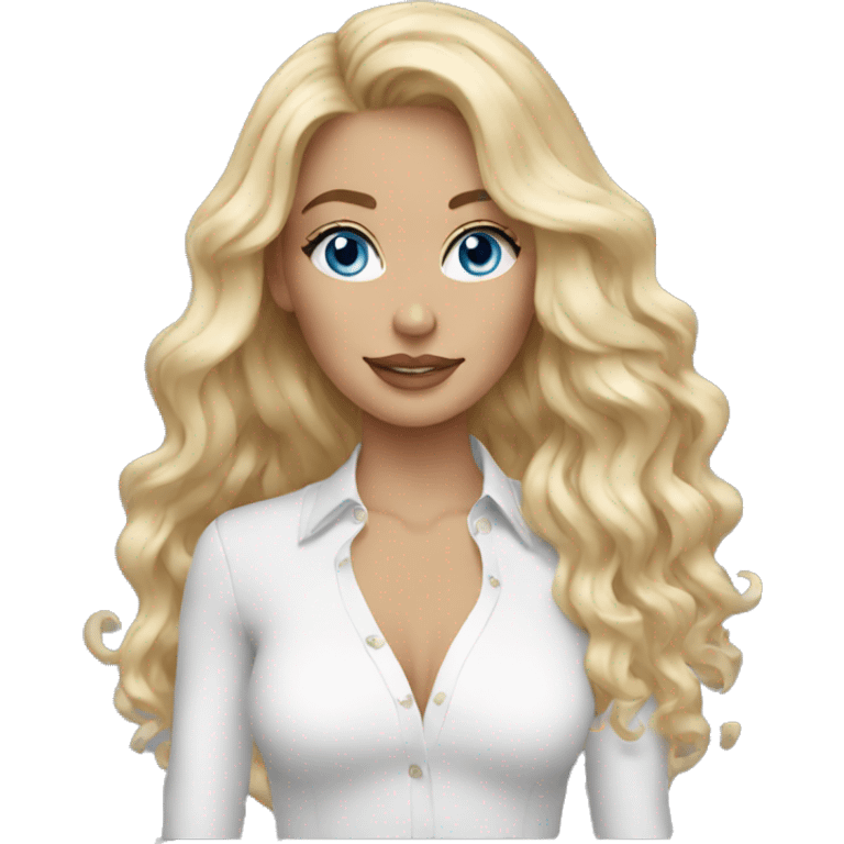 blue eyes woman blonde beach waves emoji