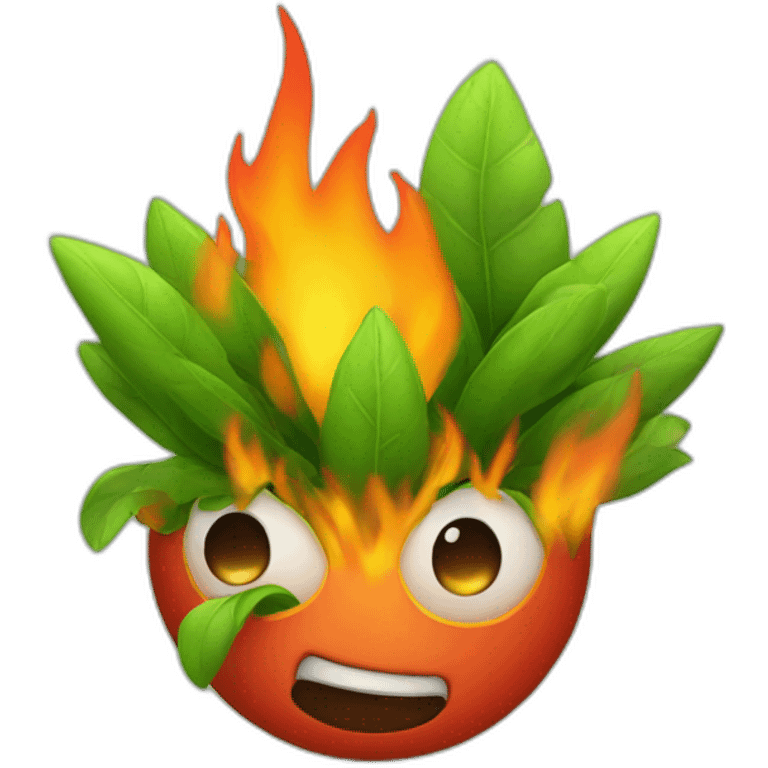 Plants fire with face emoji