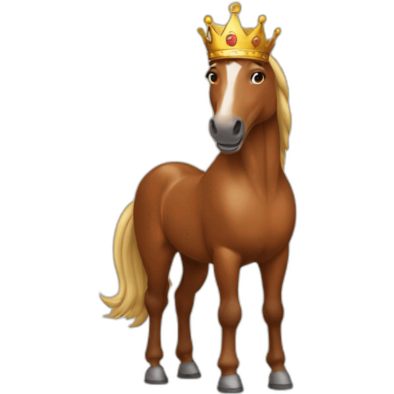 brown horse with a crown emoji