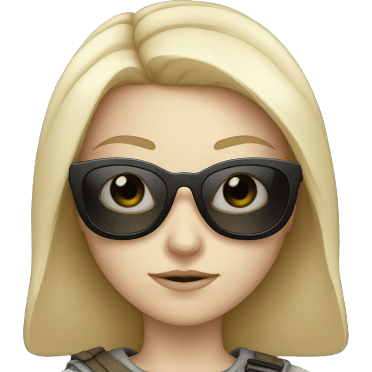 Pale-skinned Girl warrior with dark sunglasses emoji