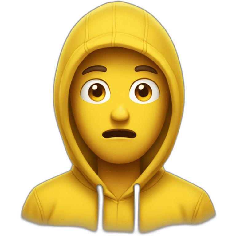 guy in a yellow hoodie is shocked emoji