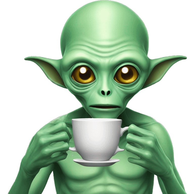 Alien with a cup of tea  emoji