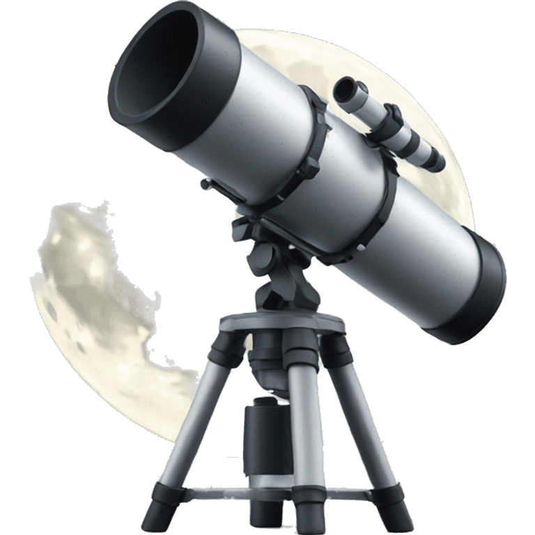 Telescope at the moon emoji