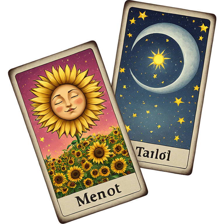 moonlit sunflower tarot reading emoji