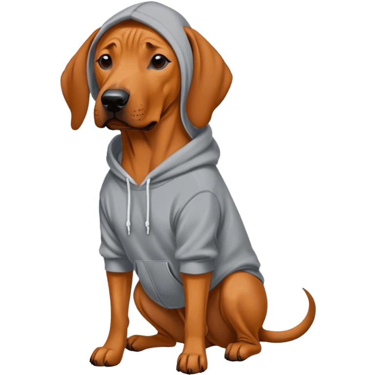 Rhodesian Ridgeback wearing a hoodie emoji