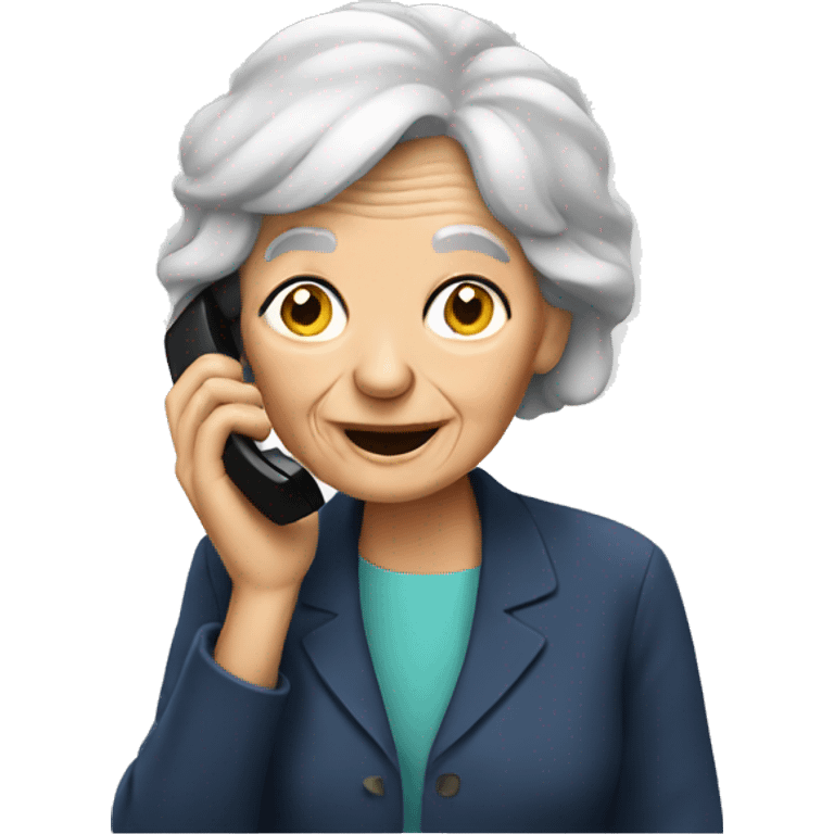 an old woman talking on the phone emoji