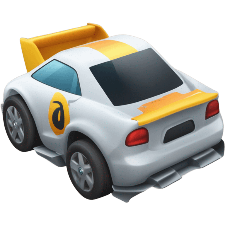 um carro de corrida correndo em cima do planeta terra emoji