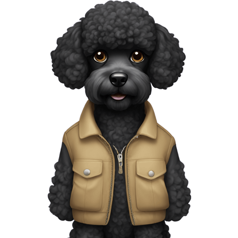 Black poodle with jacket  emoji