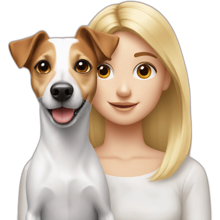 Jack Russell With girl blond emoji