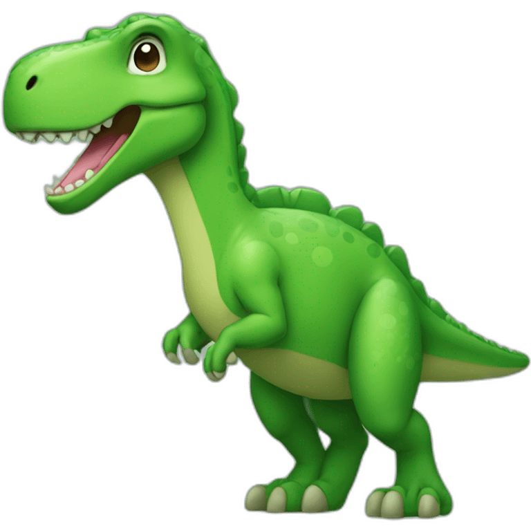 A green dino  emoji