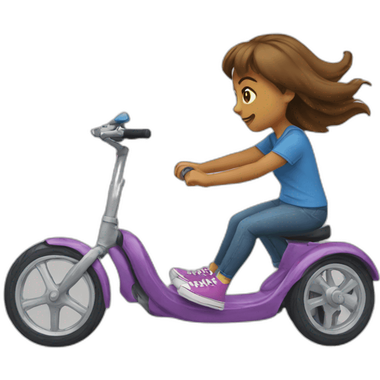 Girl goes on roller emoji