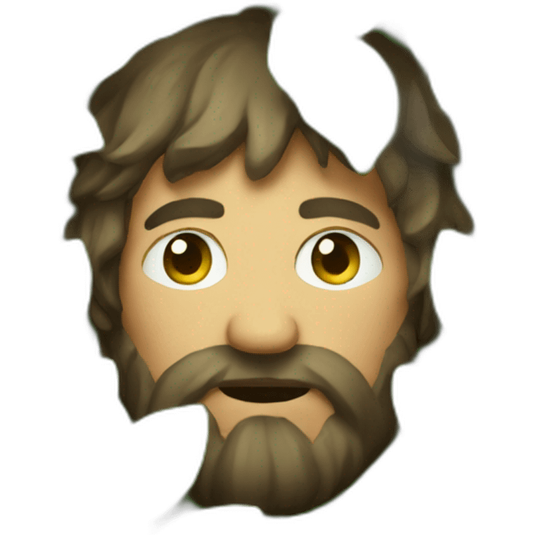 medieval serious man hidden behind bush emoji