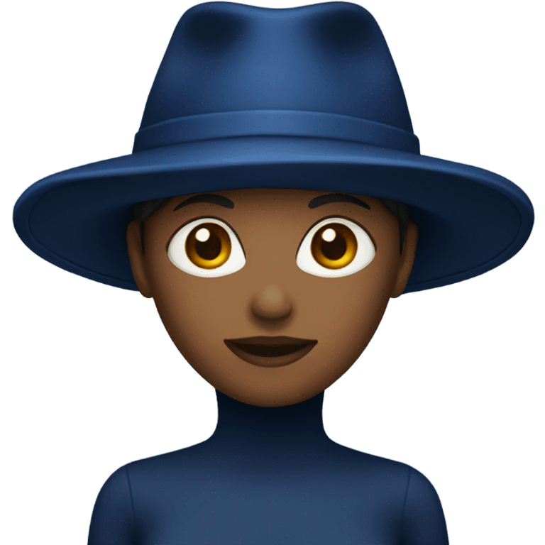 Darl blue womans hat emoji