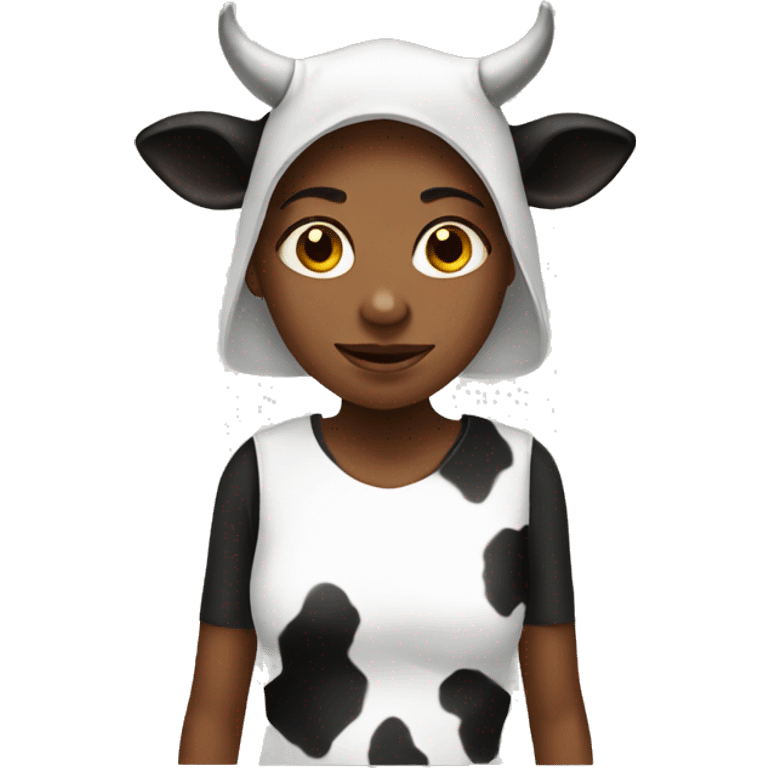 a girl wearing a cow costume  emoji