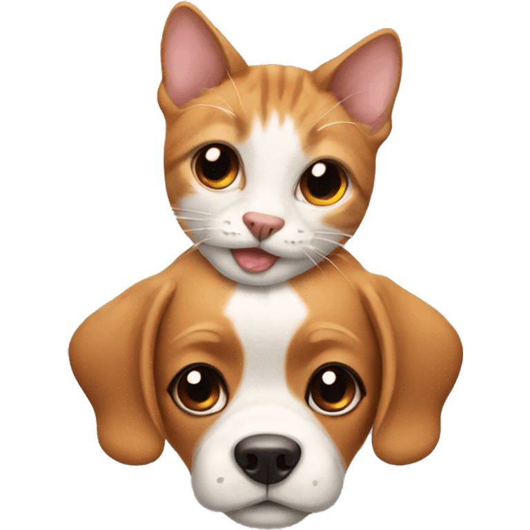 a dog with a cat on top emoji