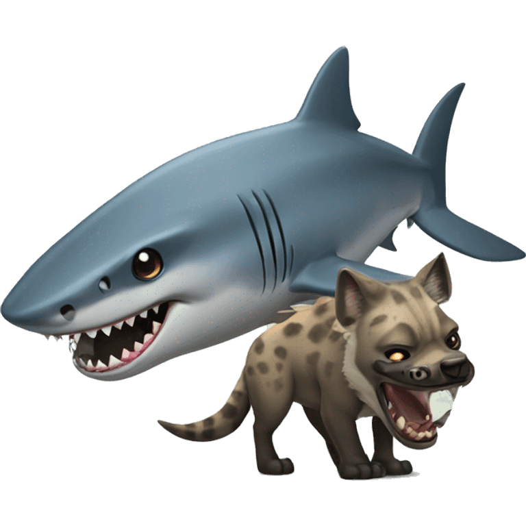 shark and hyena emoji