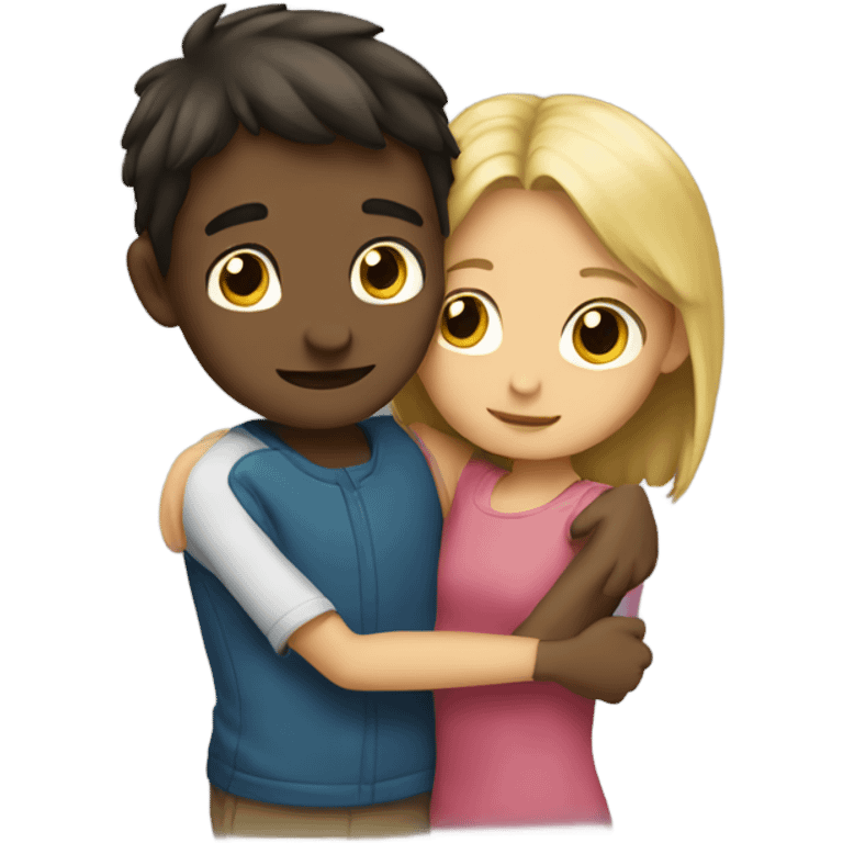 Boy and girl hugging  emoji