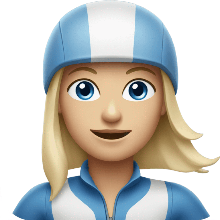 Blue eyes woman on bike emoji