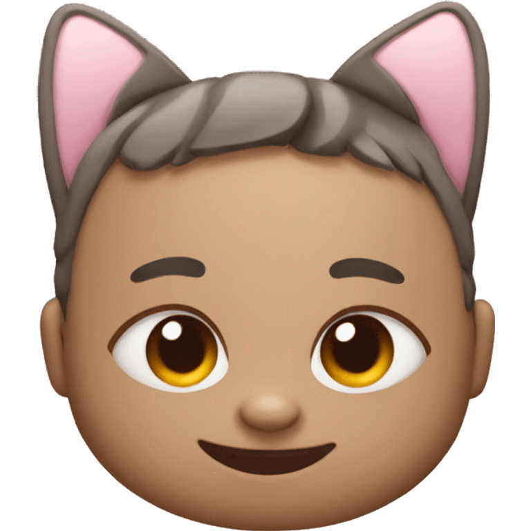 A cute emoji face with cat ears emoji