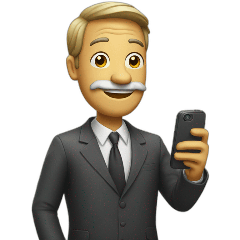 Monsieur avec téléphone  emoji