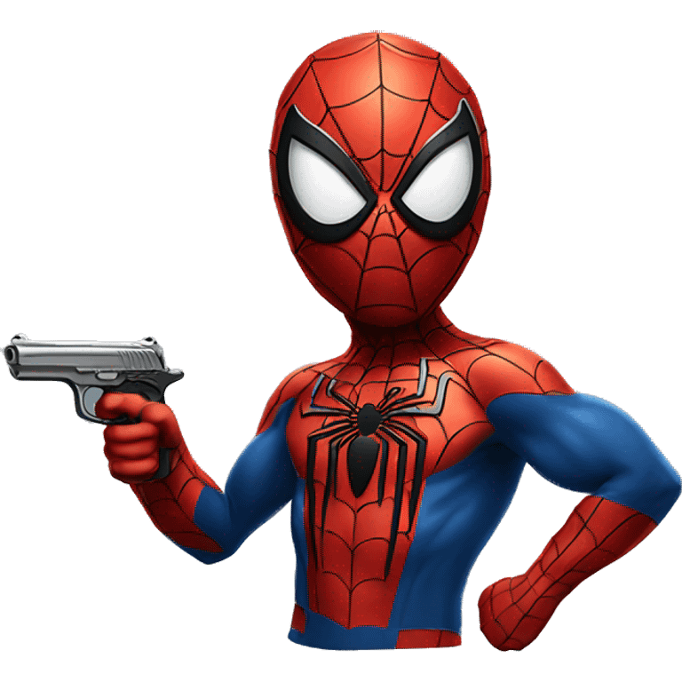 Spiderman with a gun  emoji