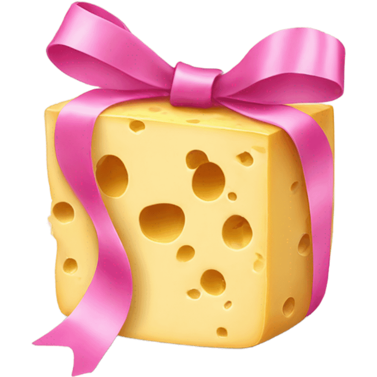 cheese with a pink ribbon emoji