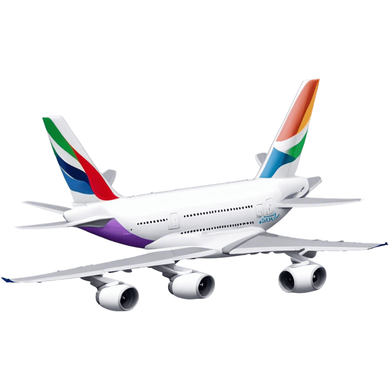 Airbus A380 - Airbus (Model Year: 2021) (Iconic colour: White with colorful tail) emoji