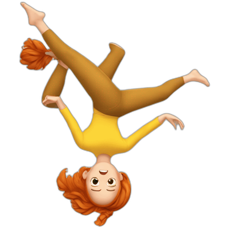 ginger girl doing a backflip emoji