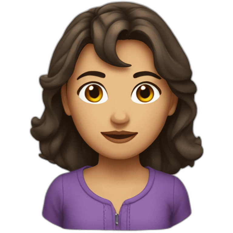 Fille brune géné emoji