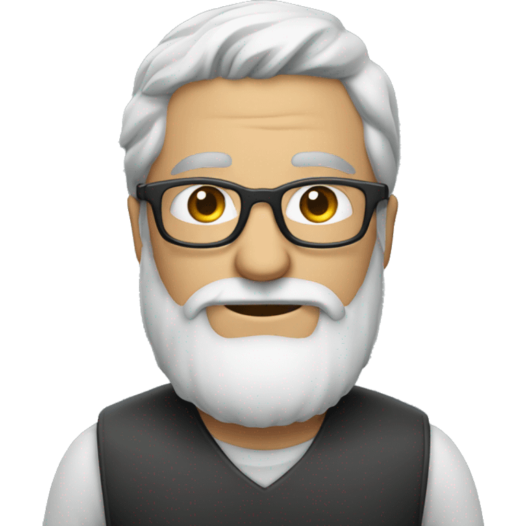 A man with beard and frameless glasses  nearly grey emoji