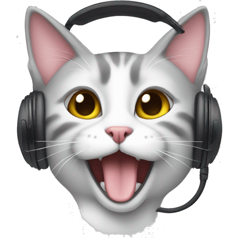 Cat with handsfree emoji