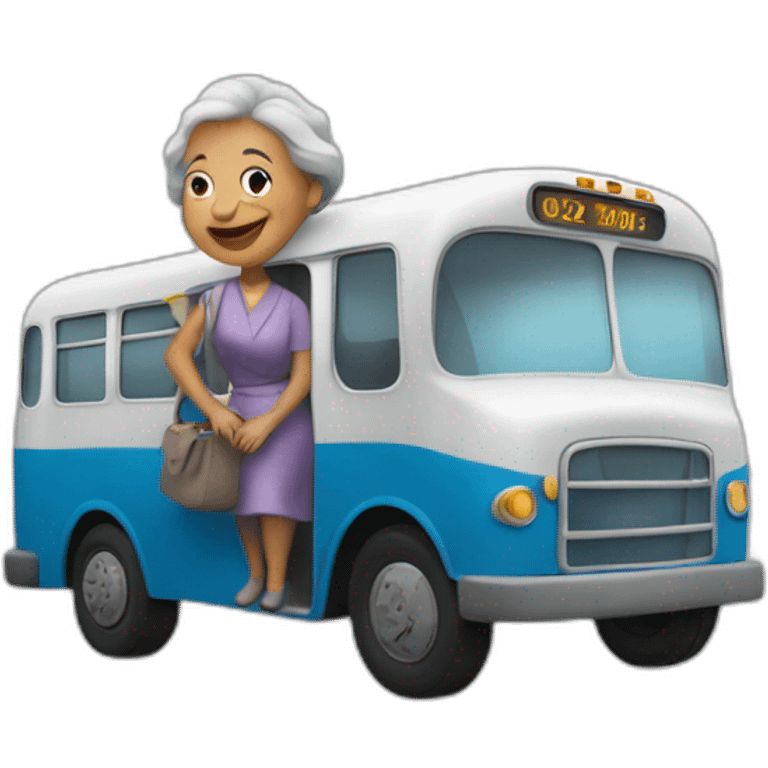 Mamie sur un bus emoji