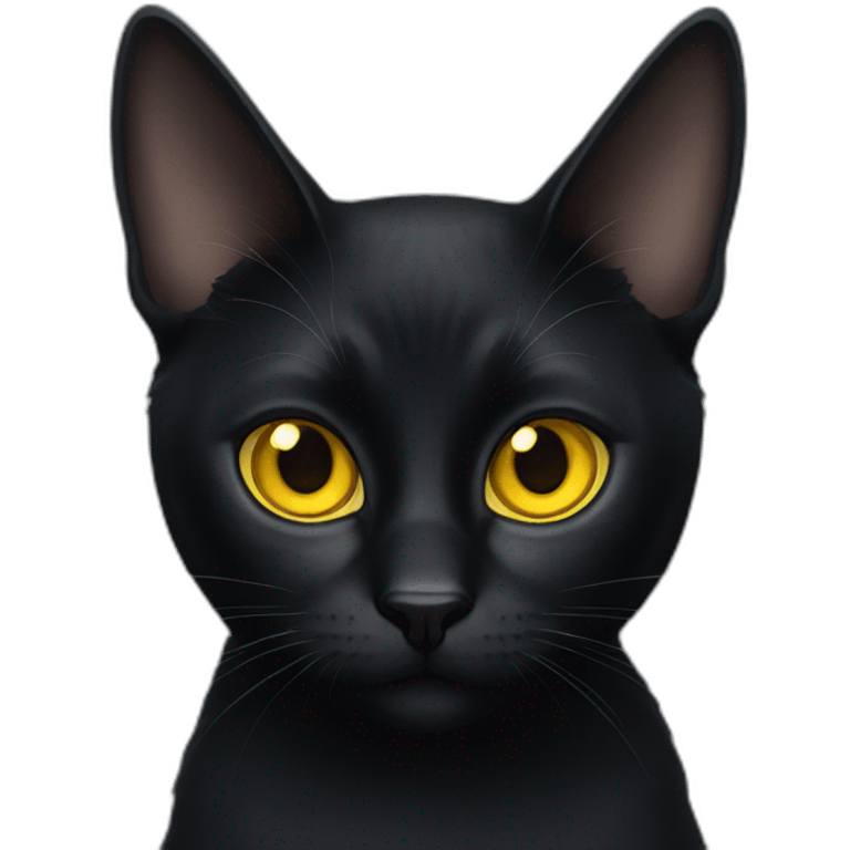 Black cat yellow eyes emoji