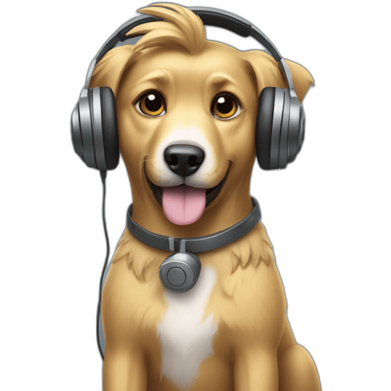 griffon dog in headphones emoji