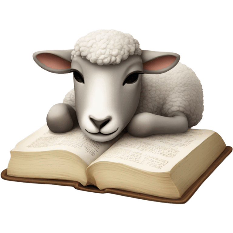 lamb sleeping with bible emoji