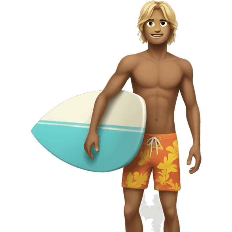 Hot surfer boy emoji