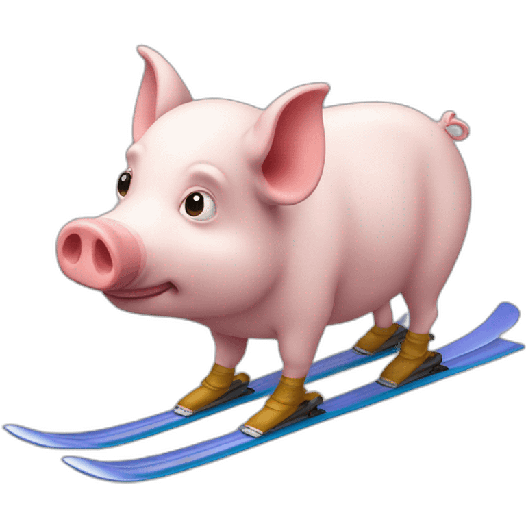 Cochon qui fait du ski emoji