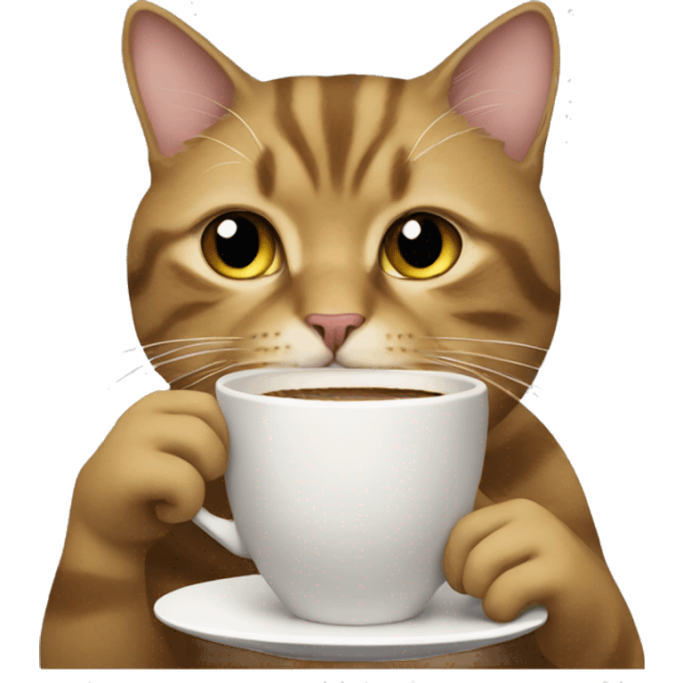 Cat sipping coffee emoji