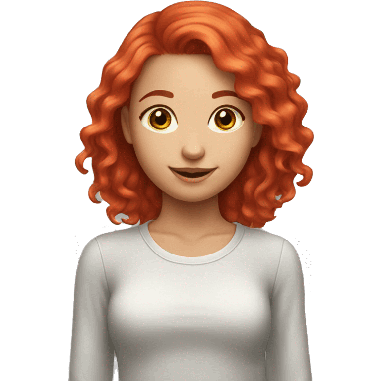 cute girl with red hair getting ready  emoji