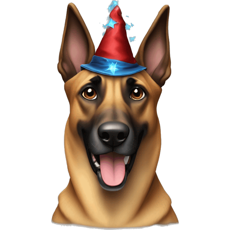 malinois dog with wizard  emoji