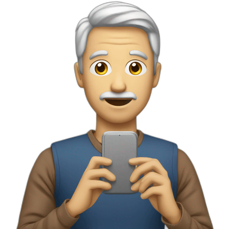 Homme regardant son téléphone emoji